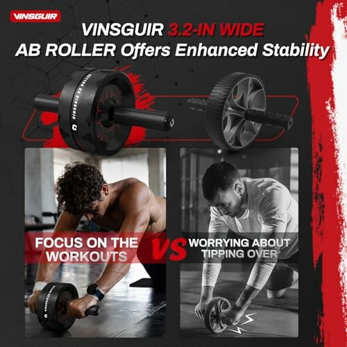 Vinsguir 3.2-in wide ab roller with enhanced stability.