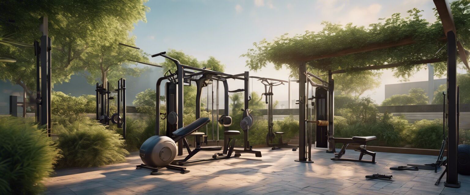 Outdoor exercise area setup